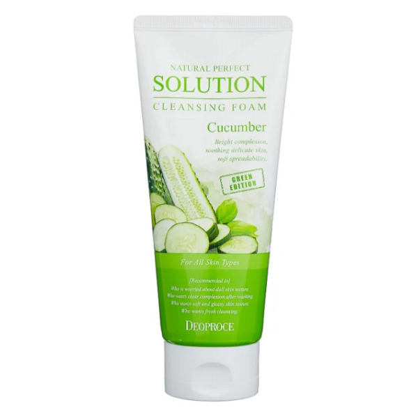 DEOPROCE Natural perfect solution cleansing foam green edition cucumber